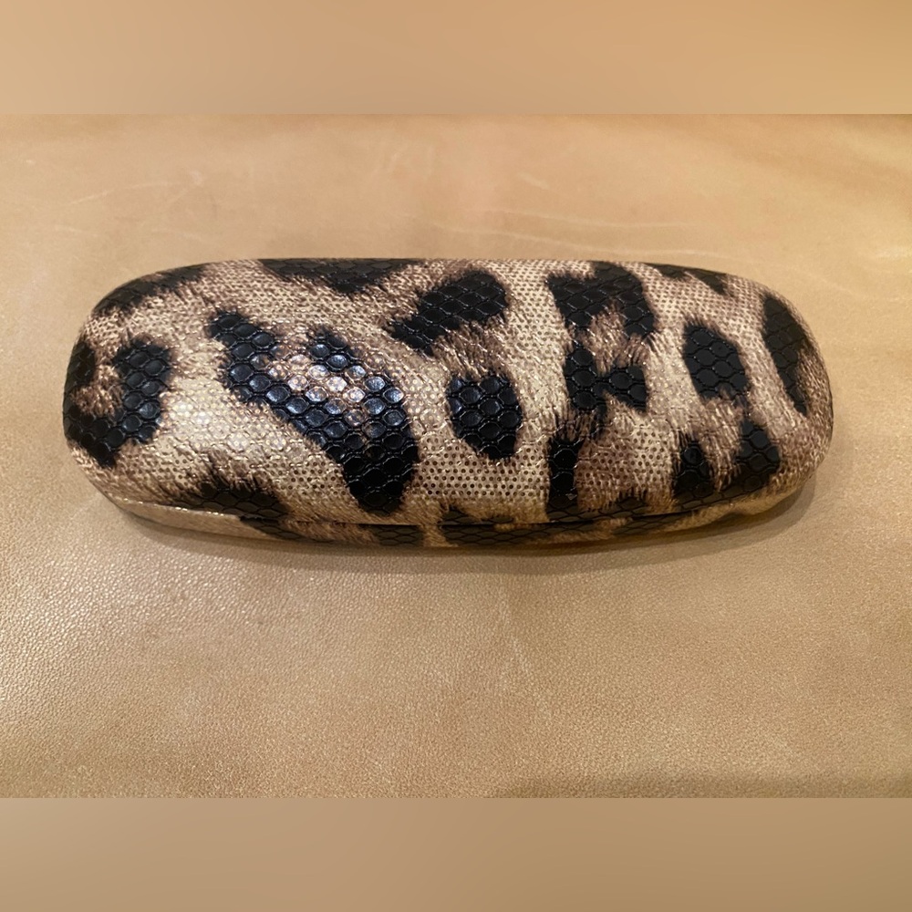 Leopard Print Sunglass Case Sophia Vergara Foster Grant Clamshell  Hard Case NEW